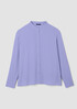 Silk Georgette Crepe Band Collar Top