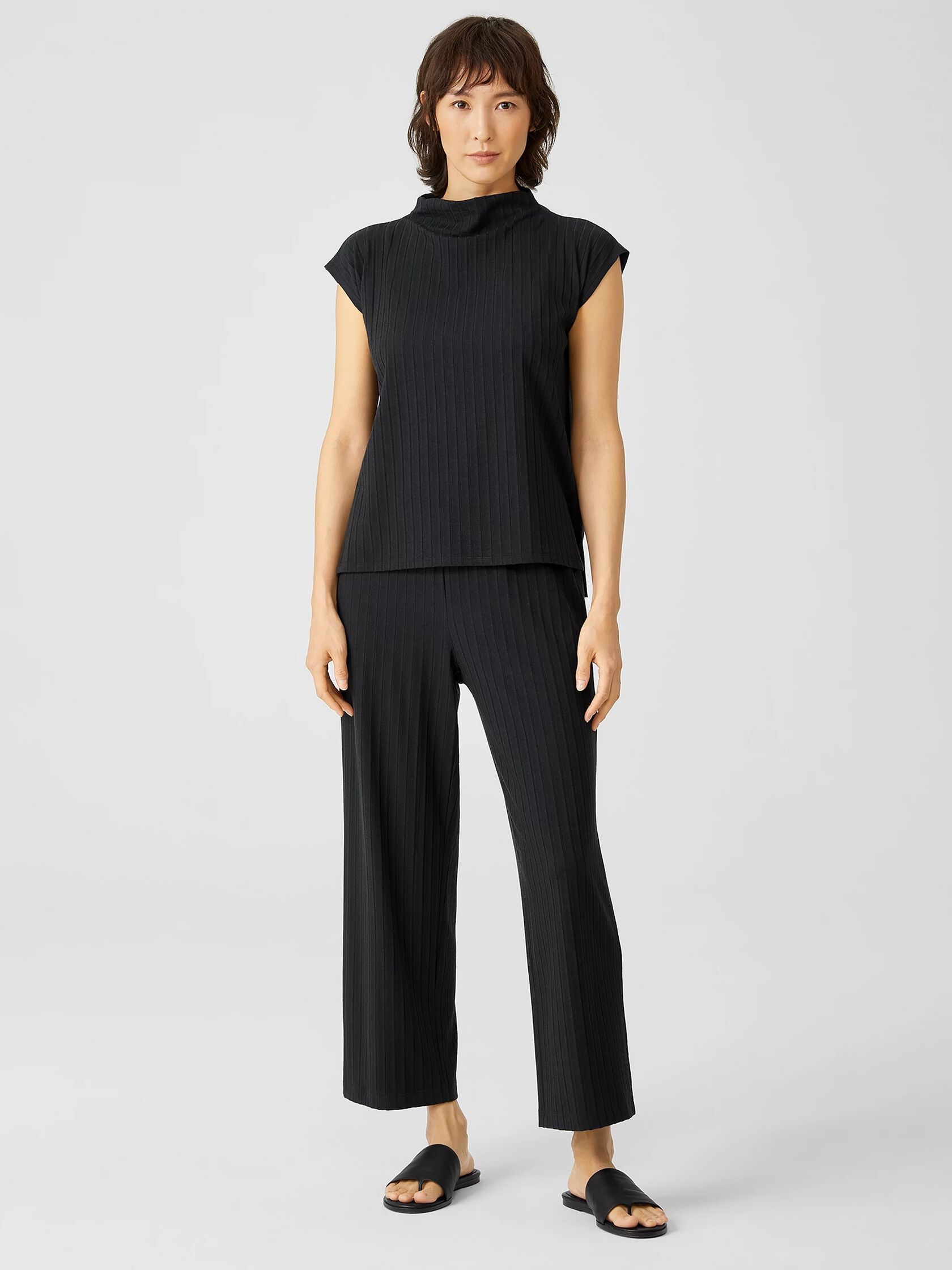 Washable Stretch Rib Straight Pant