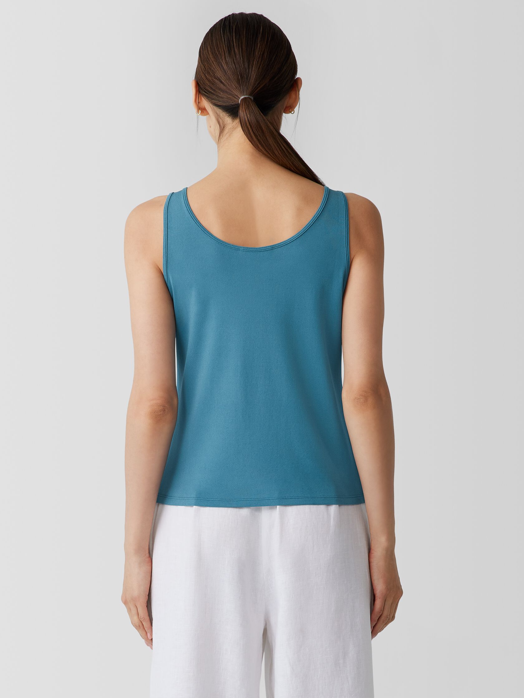 Stretch Silk Jersey Scoop Neck Tank