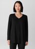 Fine Stretch Jersey Knit V-Neck Long Top