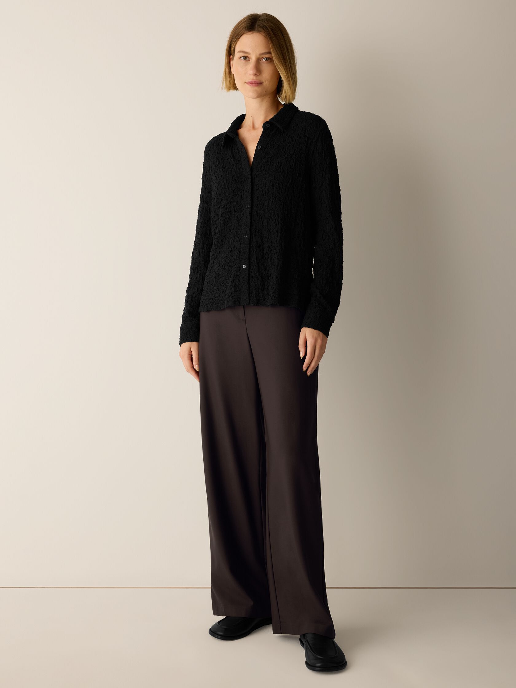 Bubble Jacquard Classic Collar Shirt