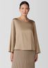Stretch Silk Charmeuse Bateau Neck Top