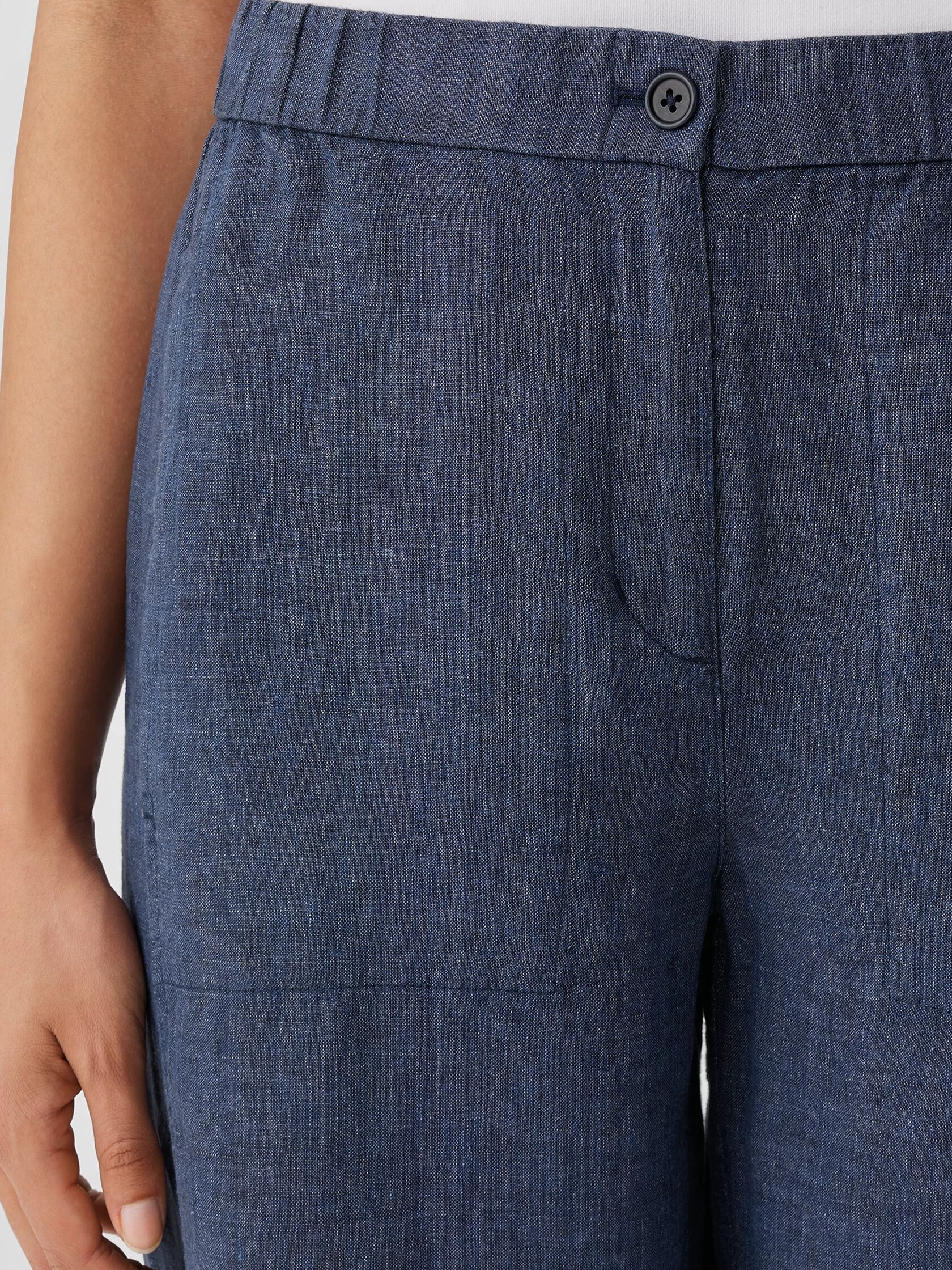 Washed Organic Linen Délavé Wide Trouser Pant