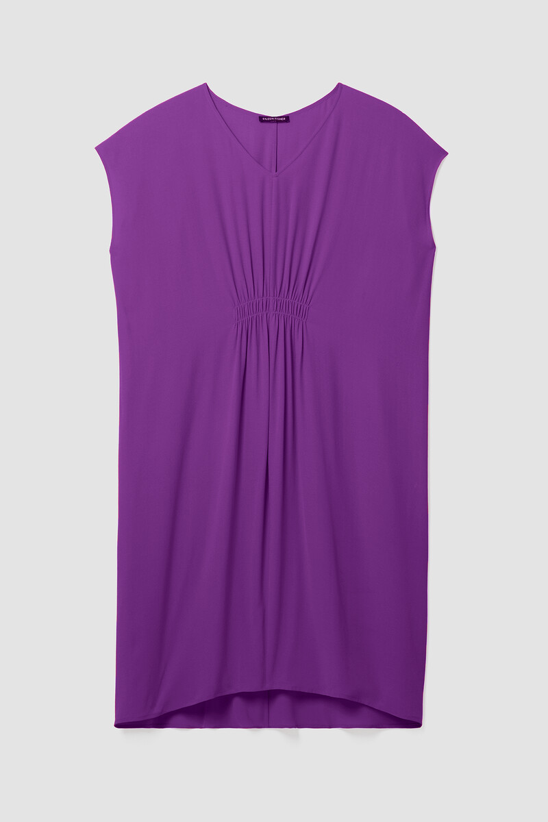 Silk Georgette Crepe V-Neck Dress Silk Georgette Crepe V-Neck Dress