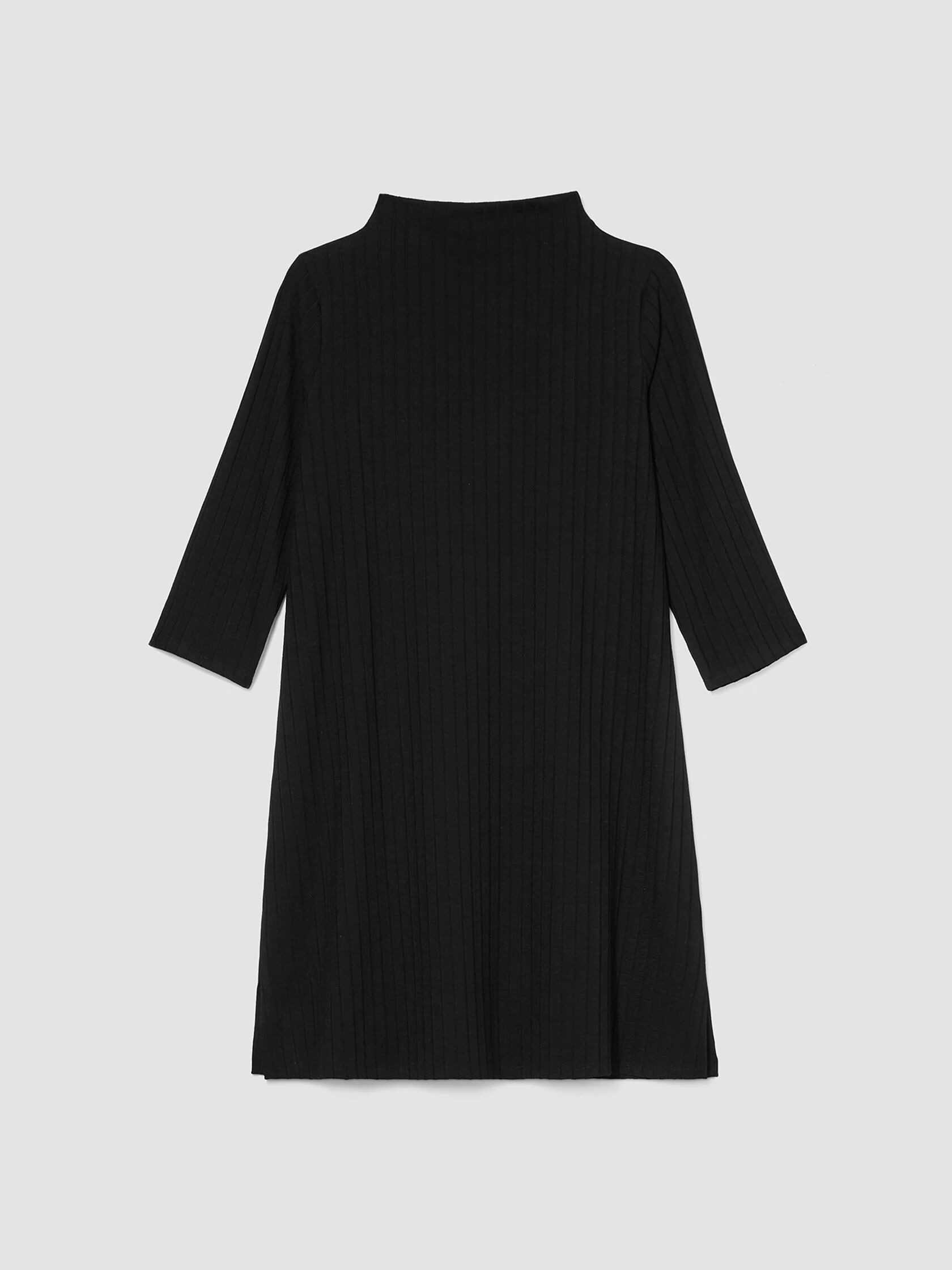 Washable StretchRib Funnel Neck Dress