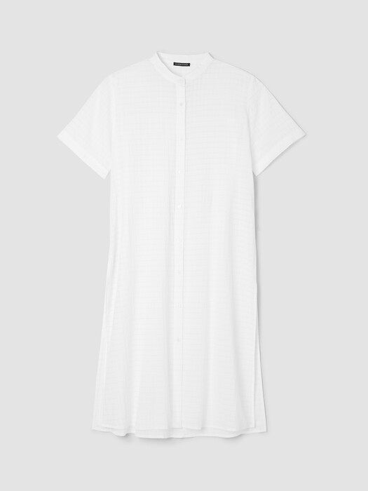 Organic Cotton Voile Box Band Collar Shirt