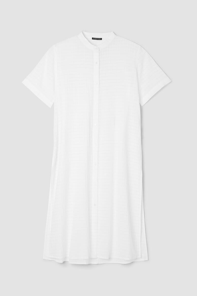 Organic Cotton Voile Box Band Collar Shirt Organic Cotton Voile Box Band Collar Shirt