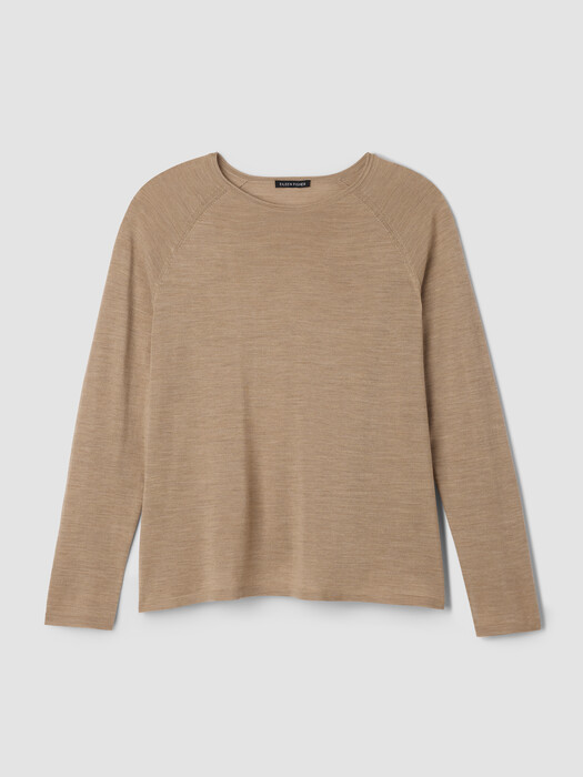 Superfine Merino Crew Neck Top in Regenerative Wool