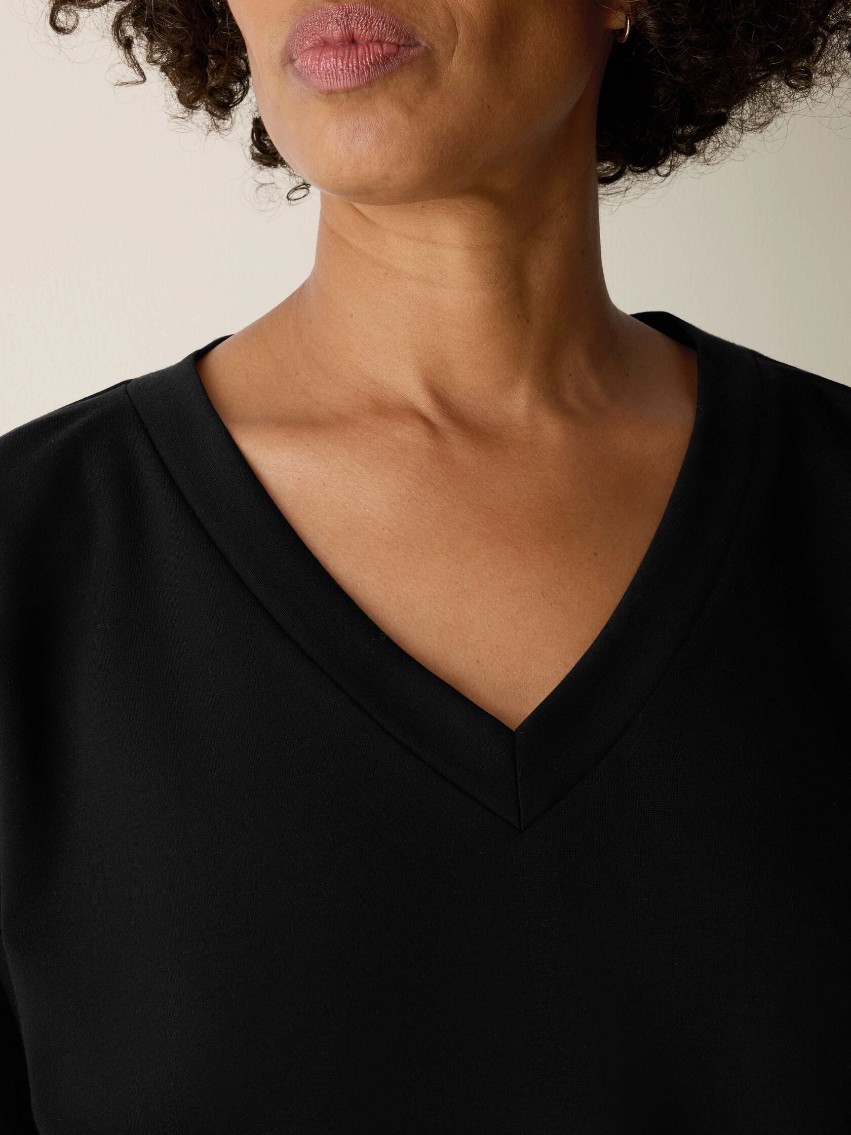 Lightweight Ponte V-Neck Top