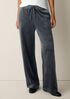 Cozy Velour Knit Wide-Leg Pant