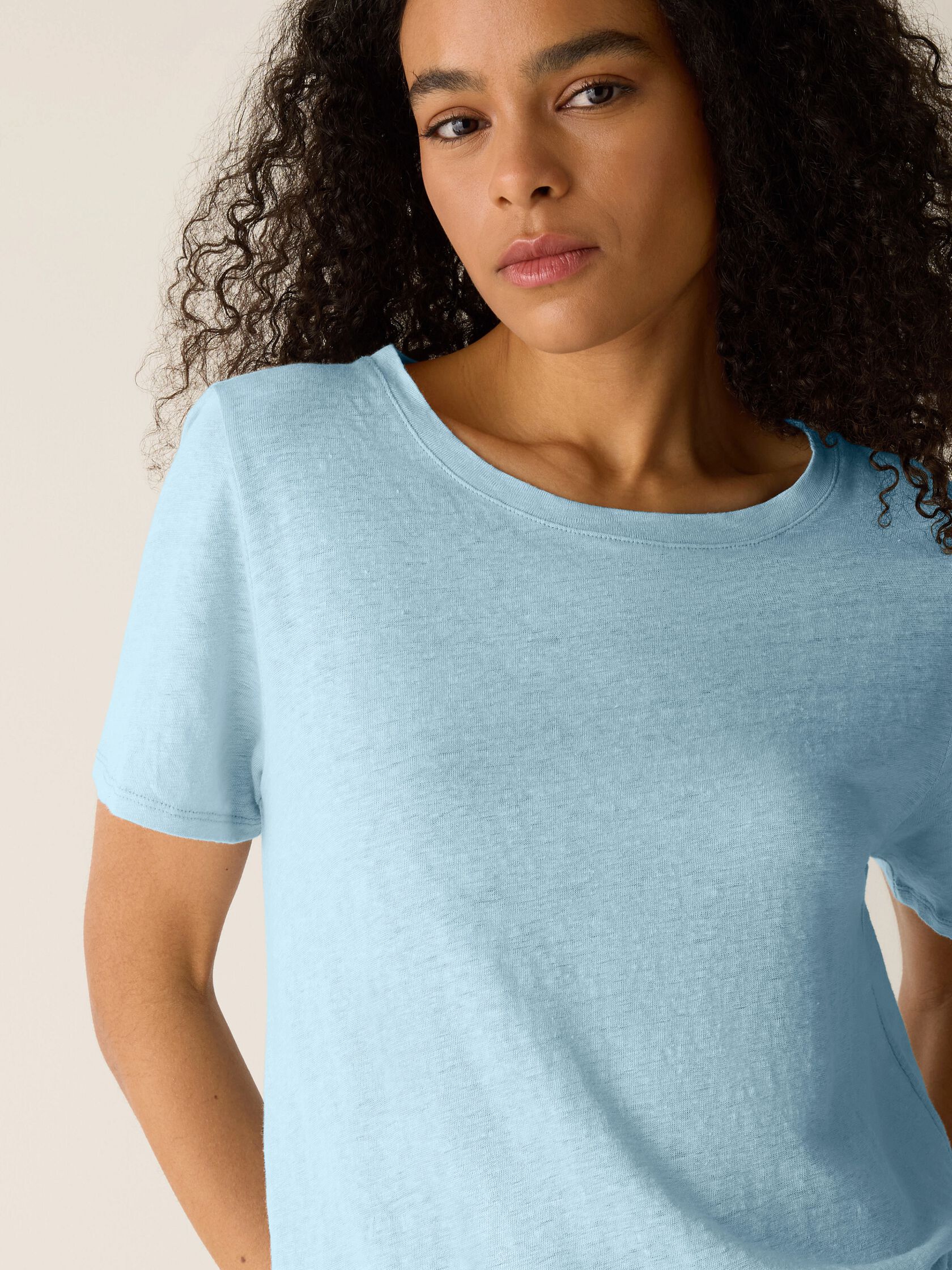 Organic Linen Jersey Crew Neck Tee