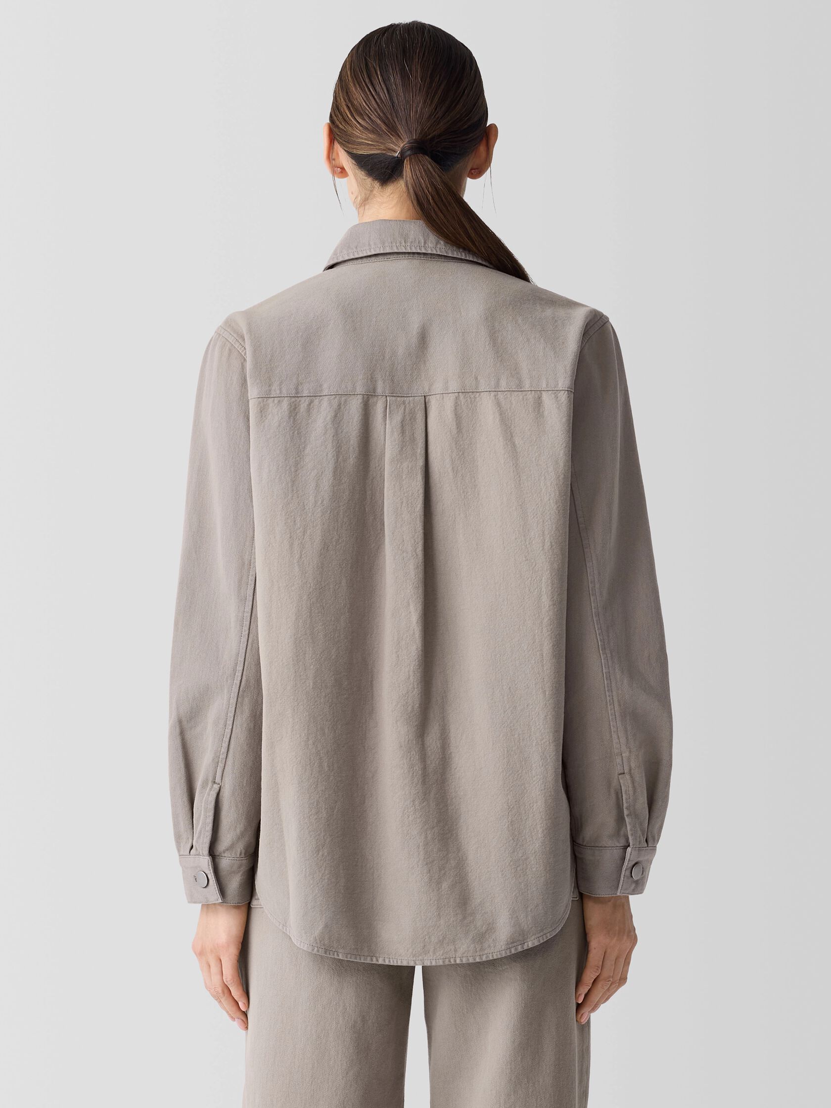 Garment-Dyed Utility Cotton Shirt Jacket