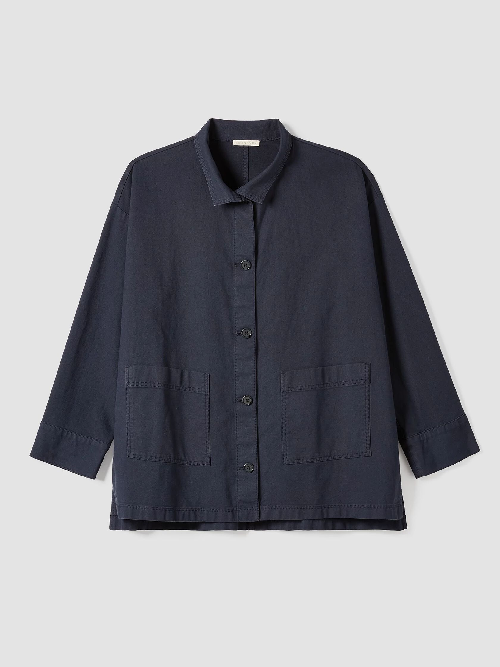 Cotton Hemp Stretch Stand Collar Jacket