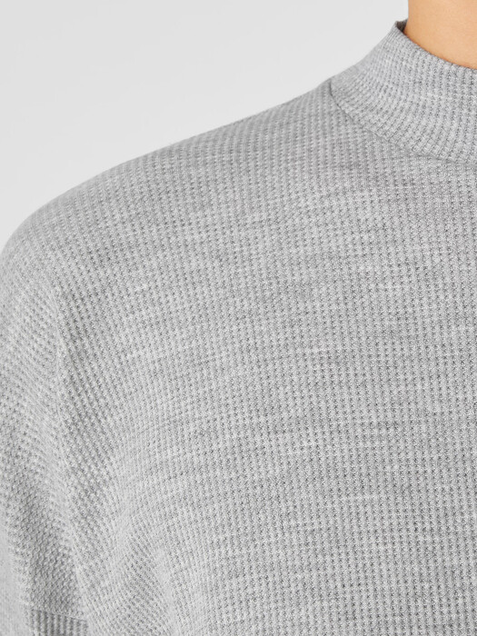 Cozy Waffle Knit Mock Neck Box-Top