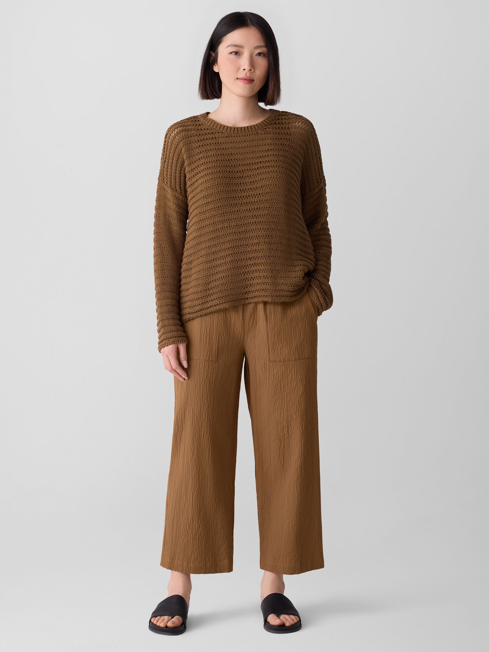 Organic Cotton Pucker Straight Pant
