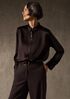 Stretch Silk Charmeuse Classic Collar Shirt