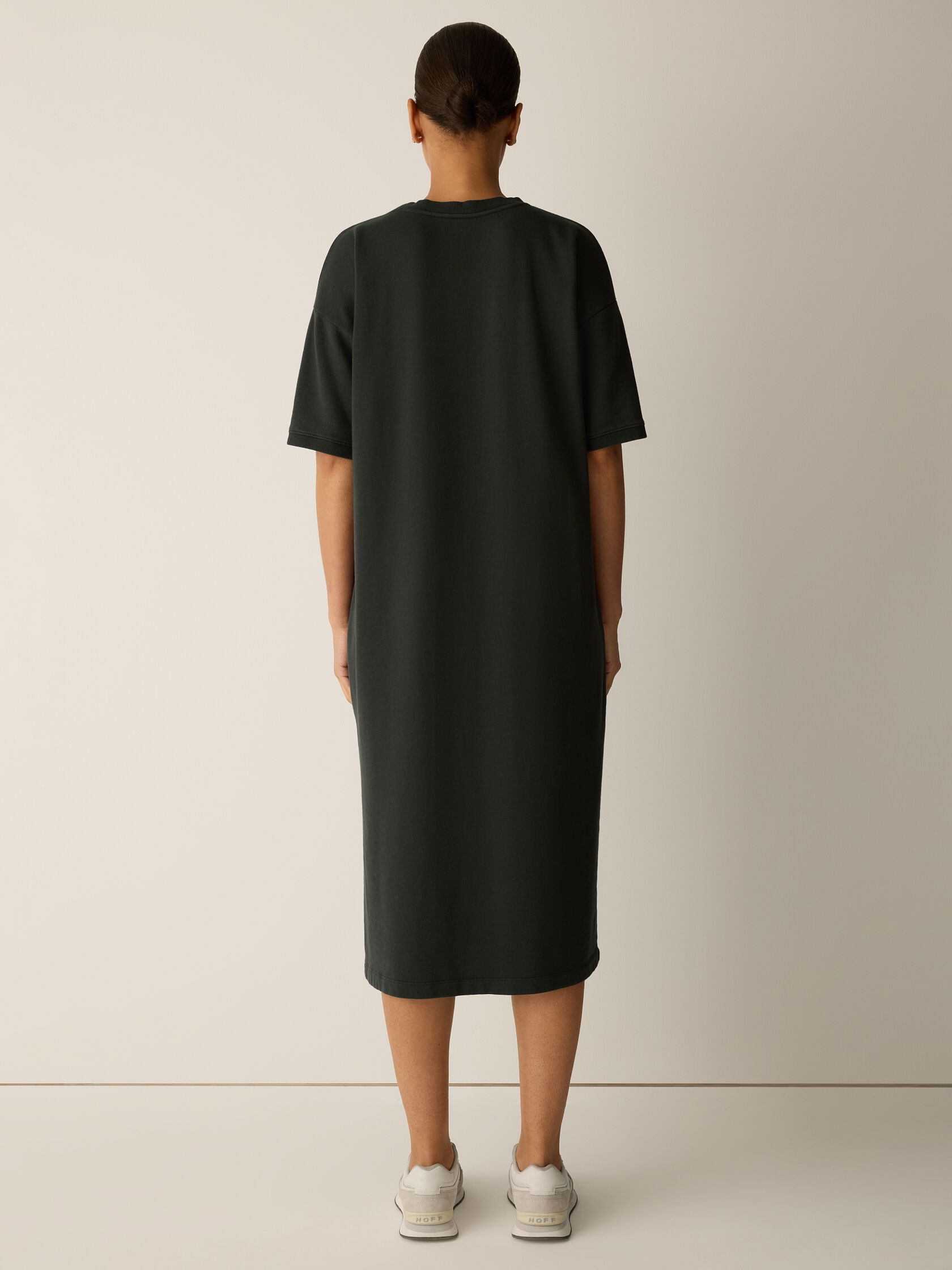 Garment-Dyed Organic Cotton Terry Crew Neck Dress