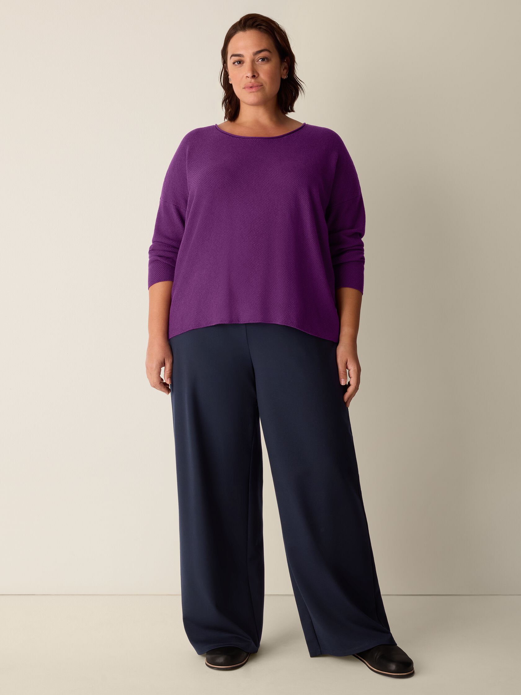 Peruvian Cotton Blend Jewel Neck Top