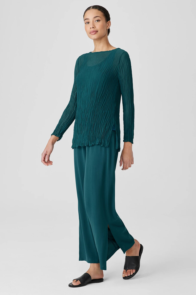 Silk Georgette Crepe Pant with Slits Silk Georgette Crepe Pant with Slits