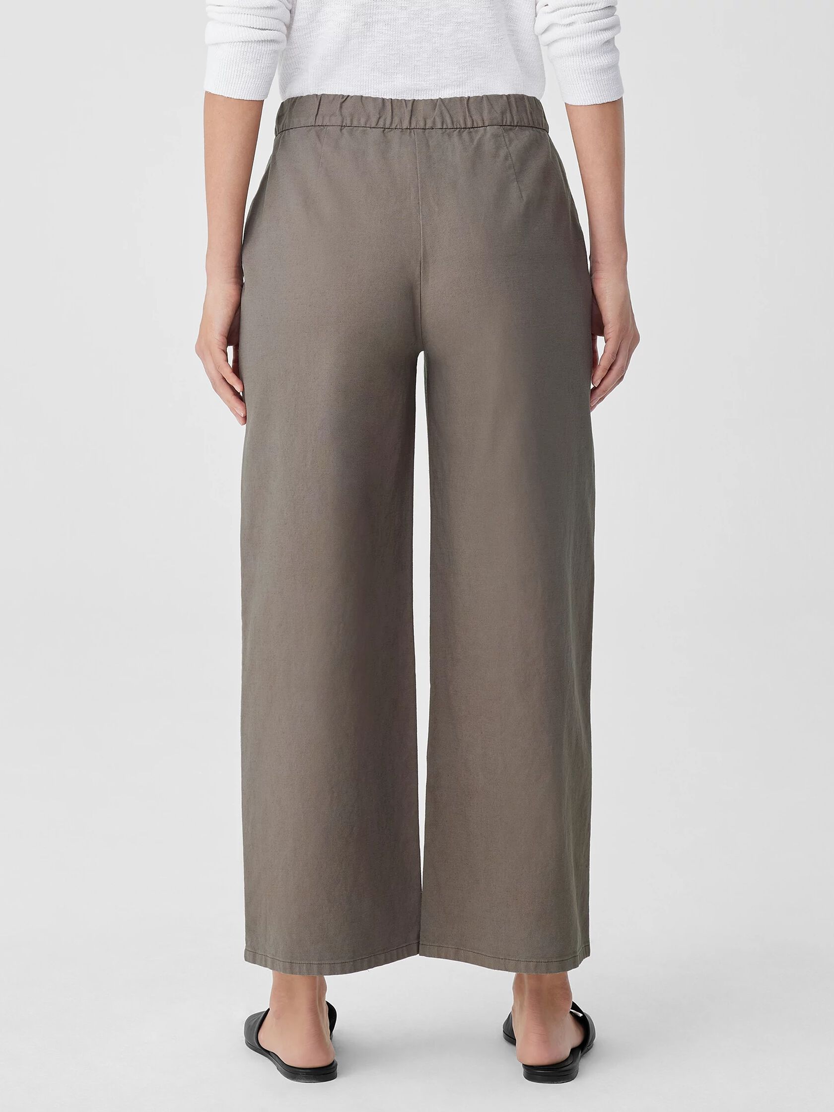 Cotton Hemp Stretch Wide-Leg Pant