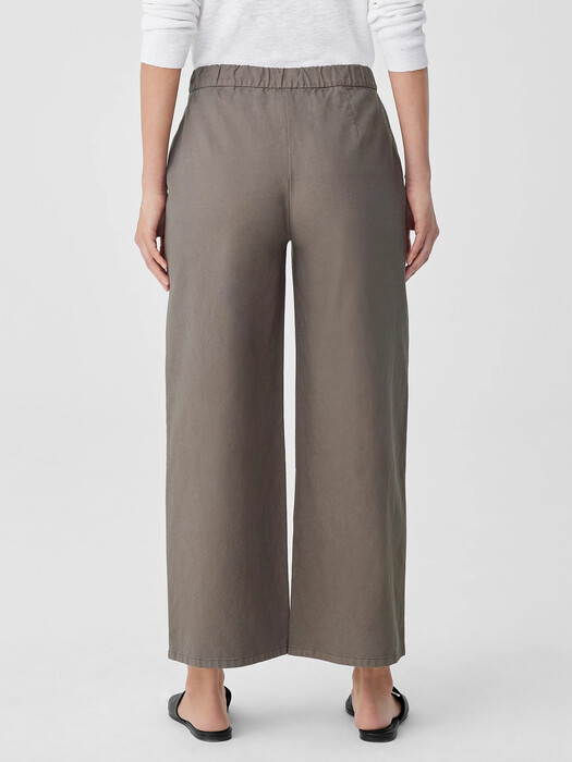 Cotton Hemp Stretch Wide-Leg Pant