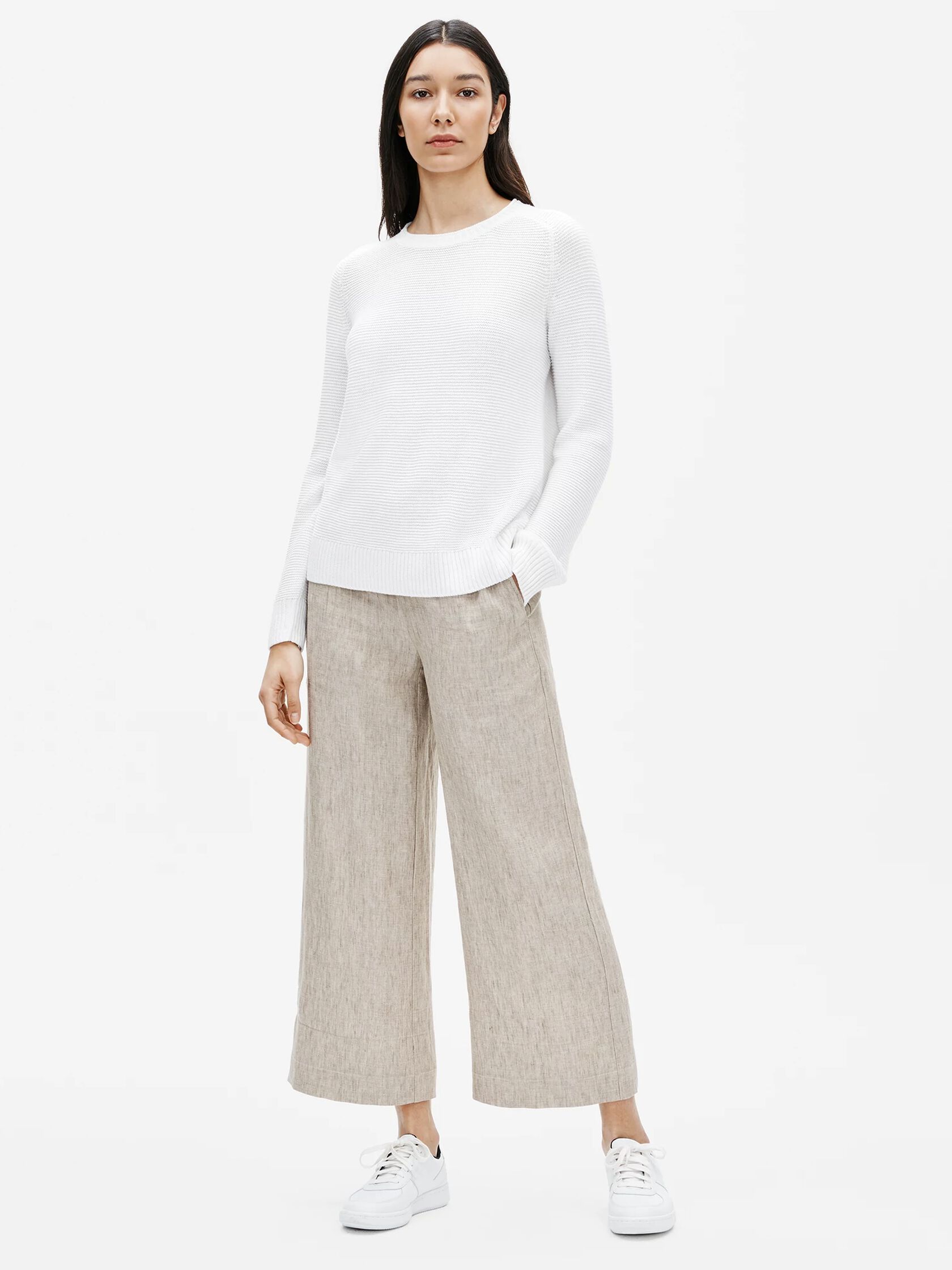 Organic Linen Cotton Crew Neck Top