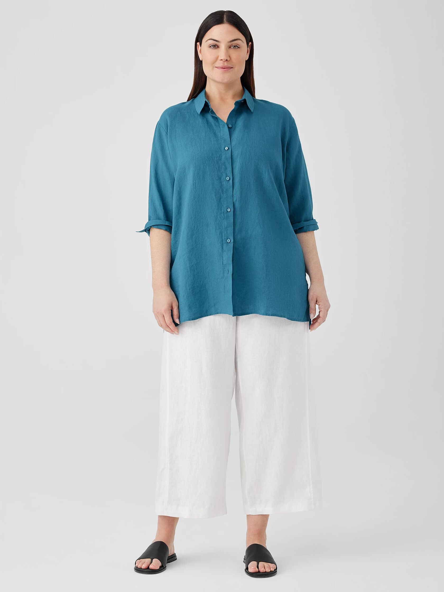 Organic Handkerchief Linen Classic Collar Shirt