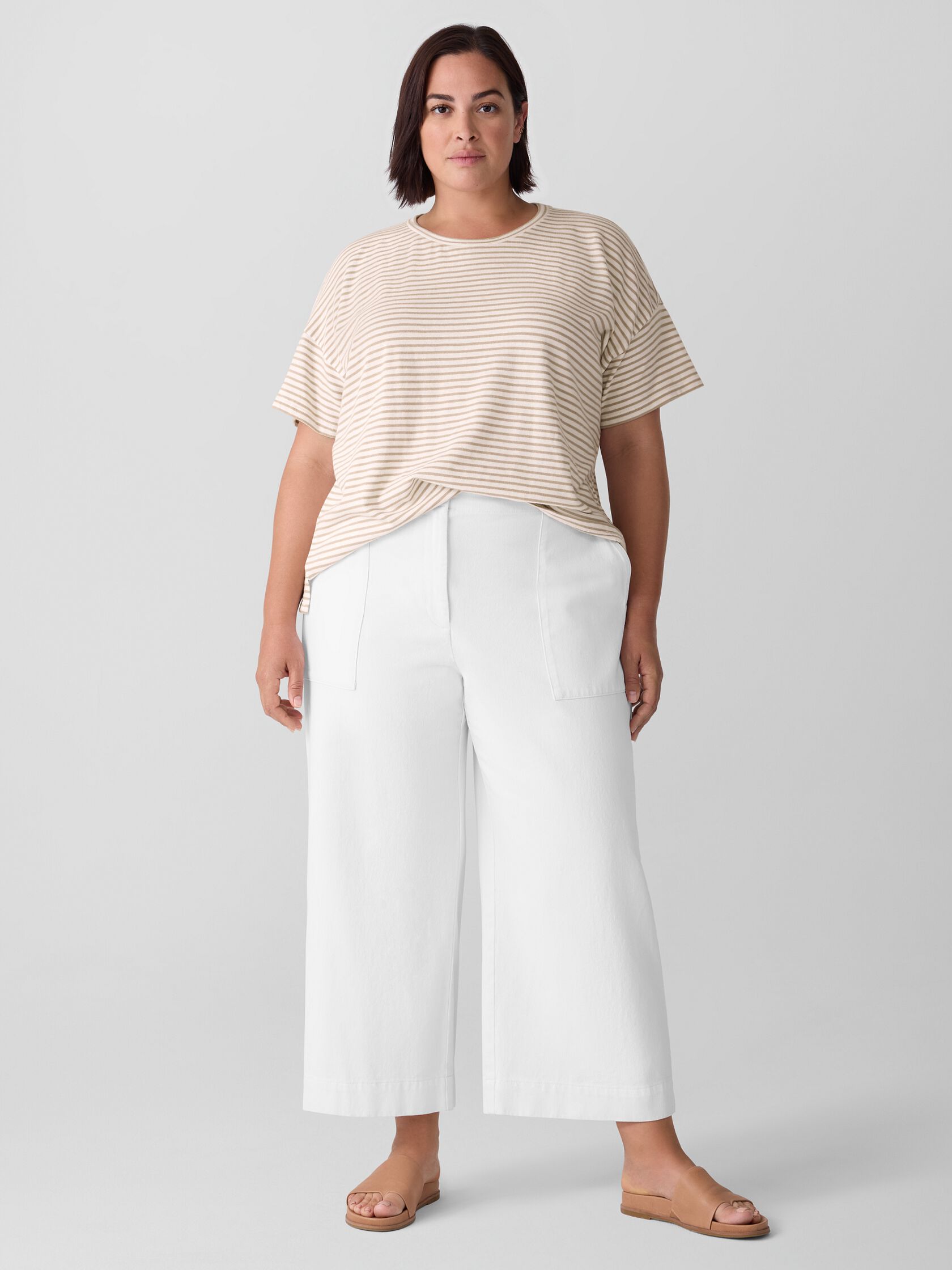 Garment-Dyed Utility Cotton Wide-Leg Pant