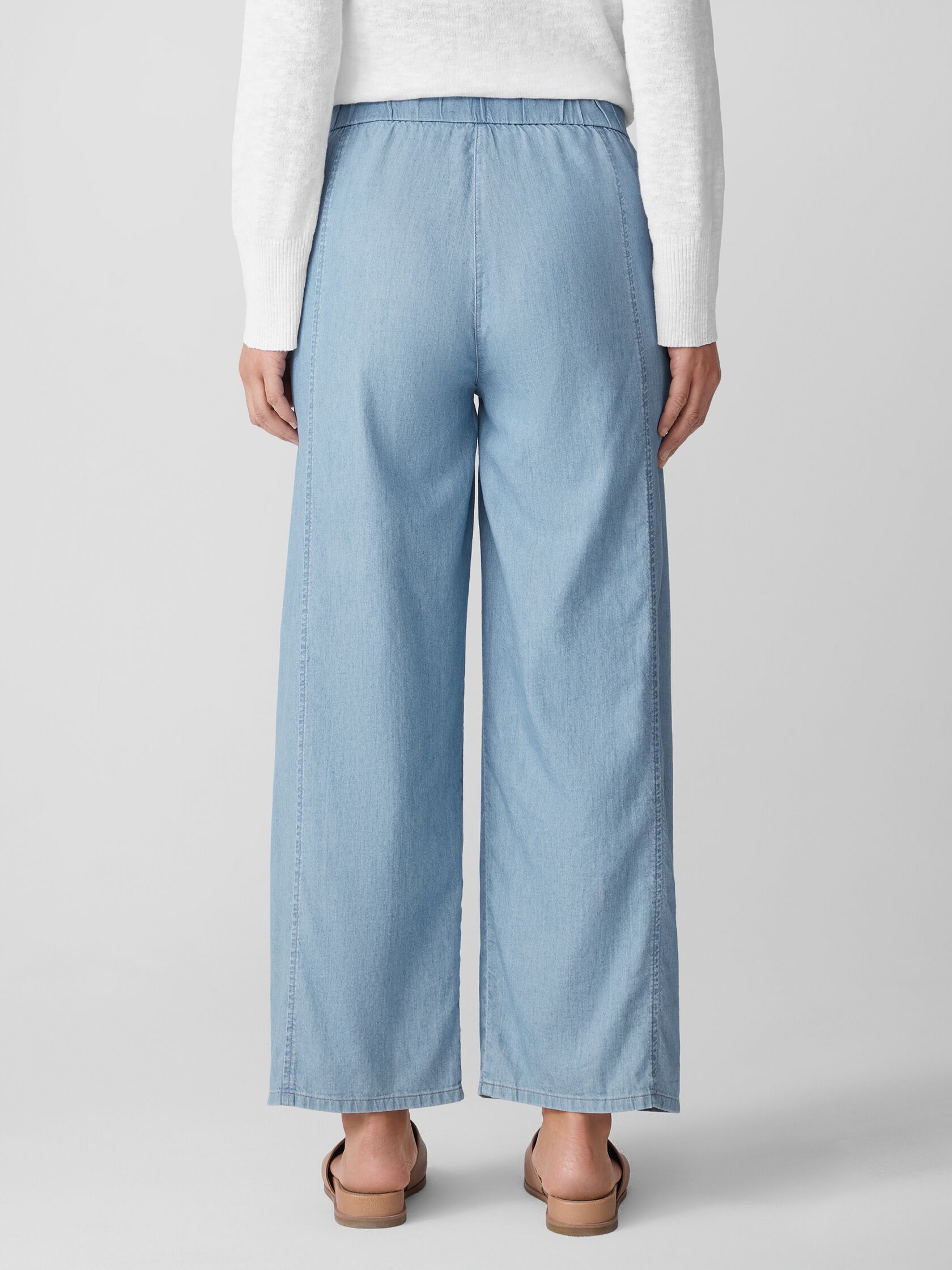 Airy Organic Cotton Twill Wide-Leg Pant