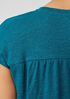 Organic Linen Jersey Shirred-Back Top