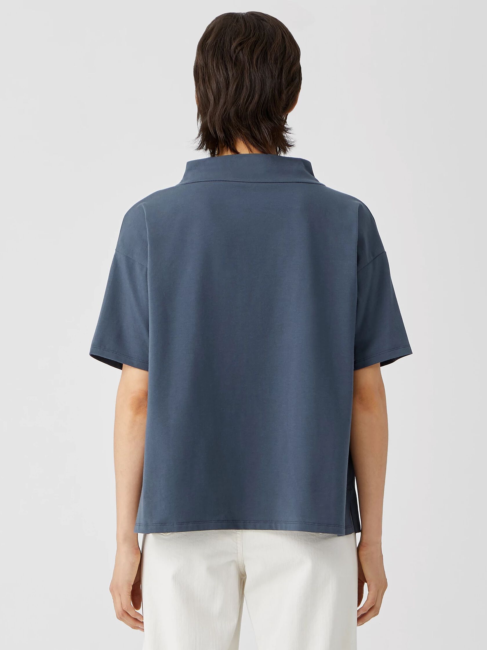 Traceable Organic Cotton Jersey Funnel Neck Top