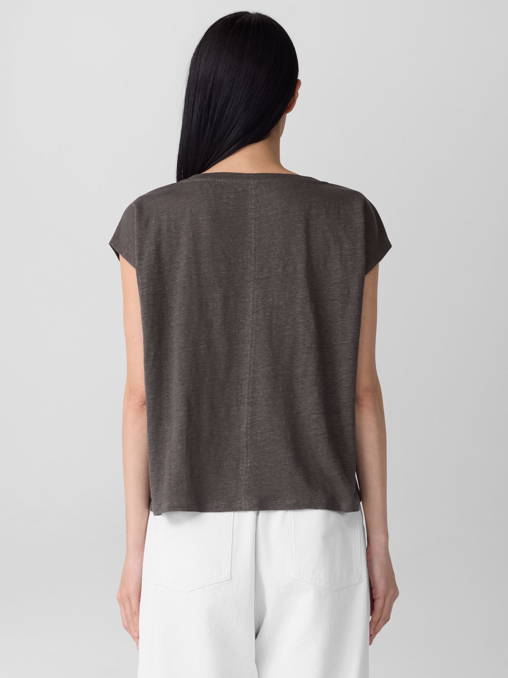 Organic Linen Jersey V-Neck Tee