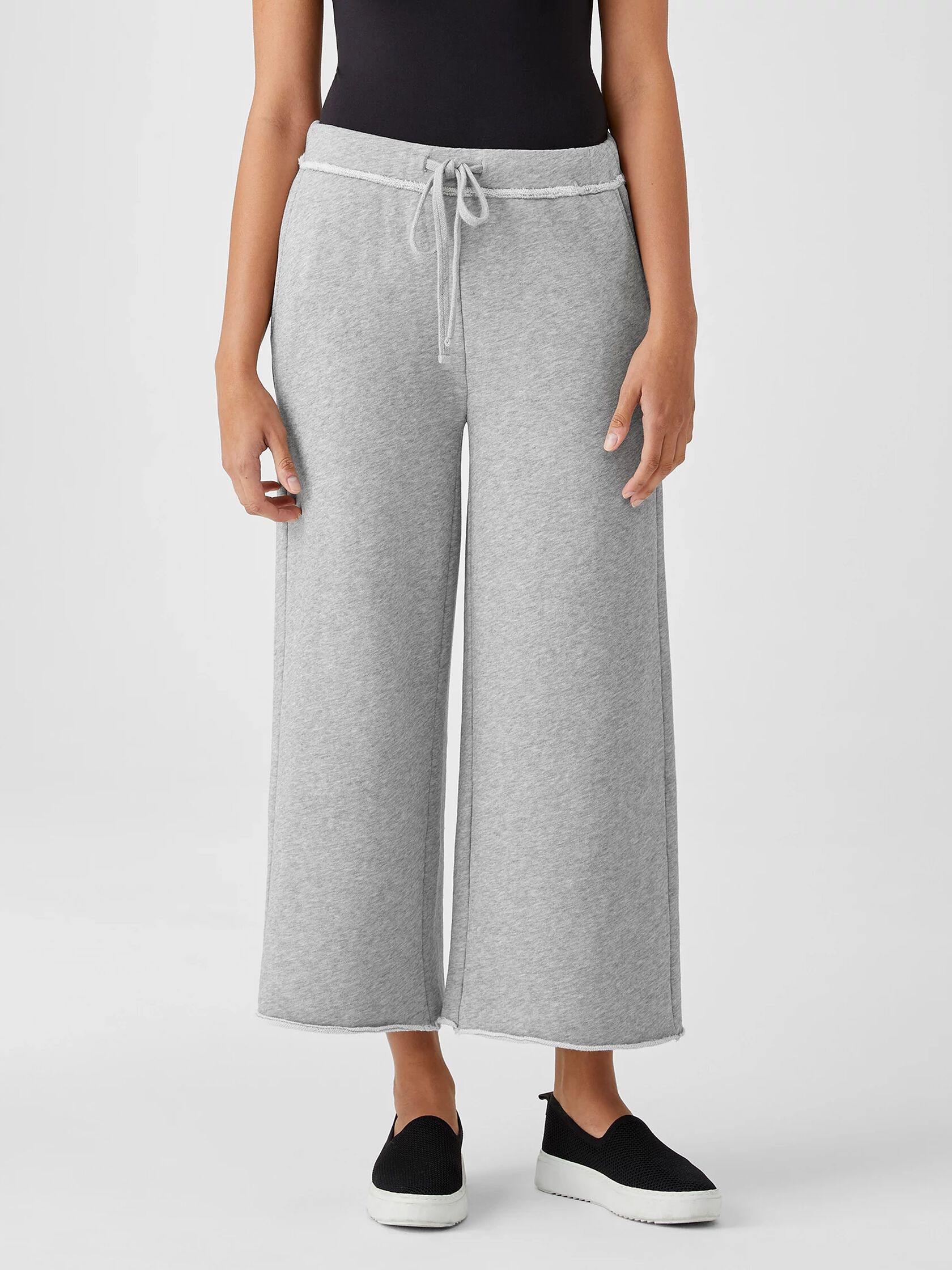 Organic Cotton French Terry Wide-Leg Pant