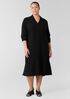 Silk Georgette Crepe Notch Collar Shirtdress