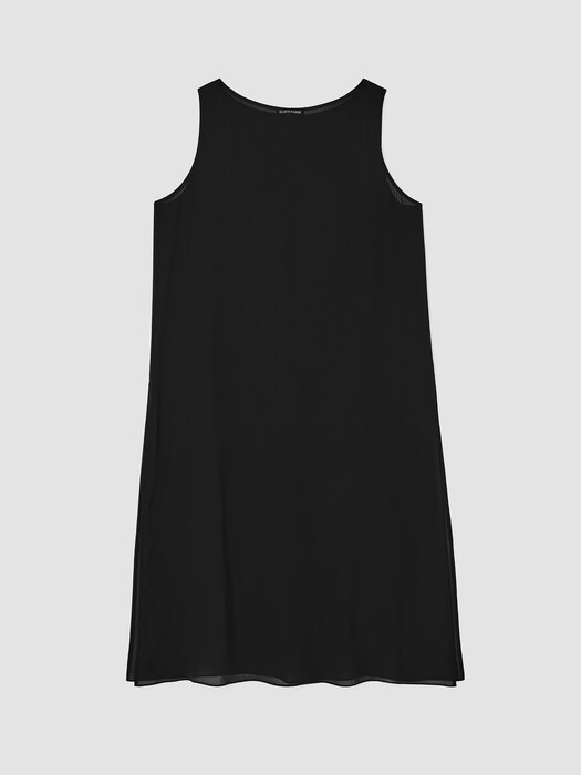 Sheer Silk Georgette Bateau Neck Top