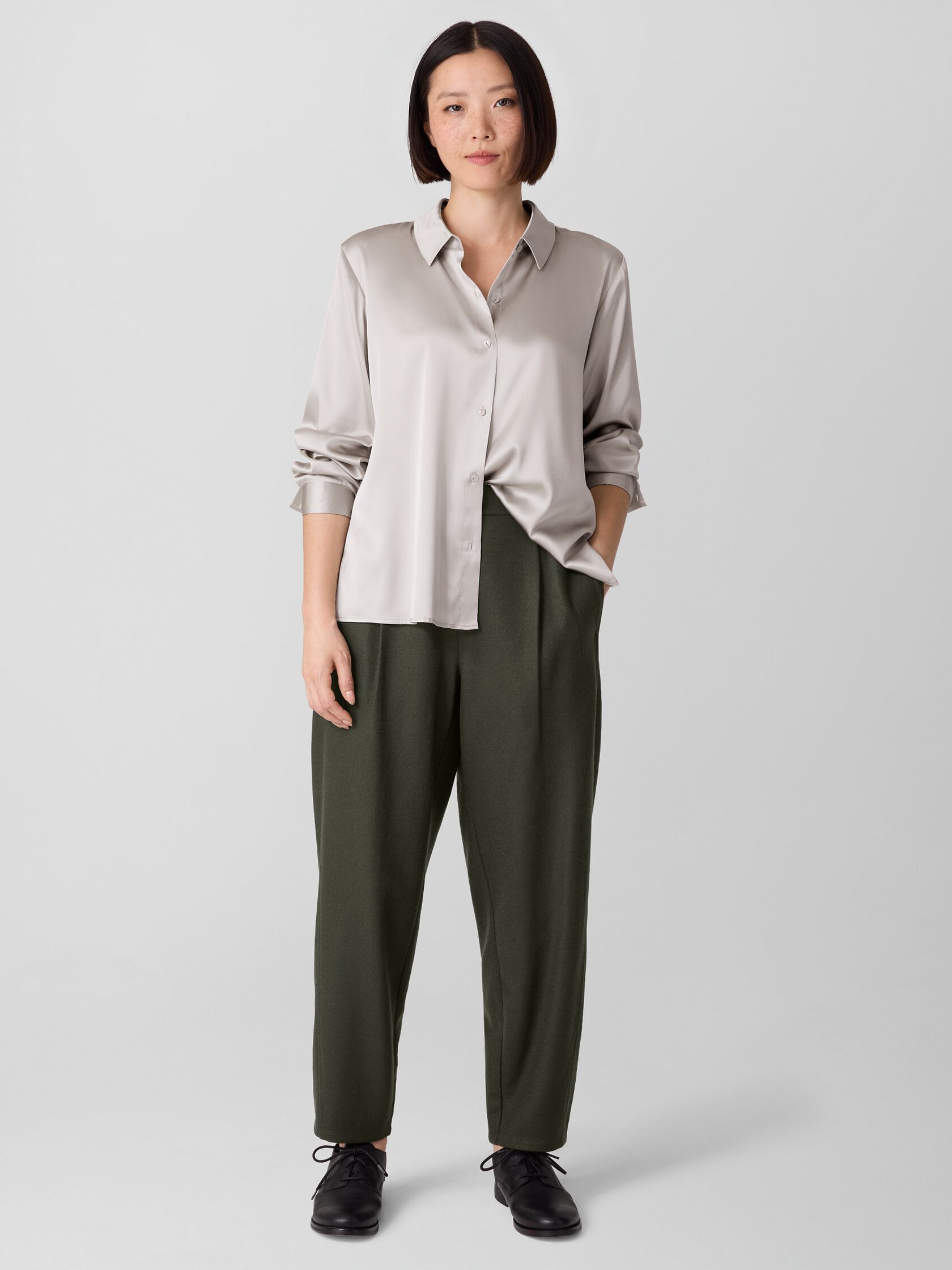 Felted Wool Jersey Lantern Pant in Regenerative Wool