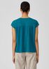 Organic Linen Jersey Shirred-Back Top