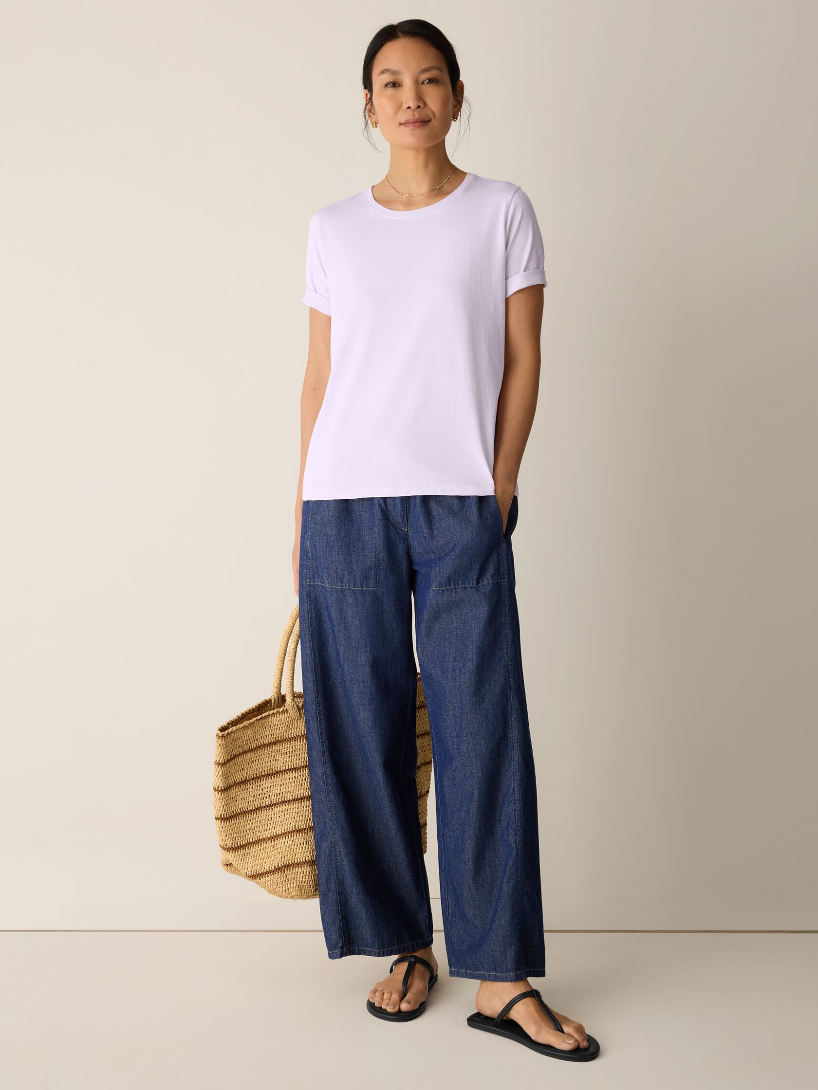 Organic Pima Cotton Jersey Round Neck Tee