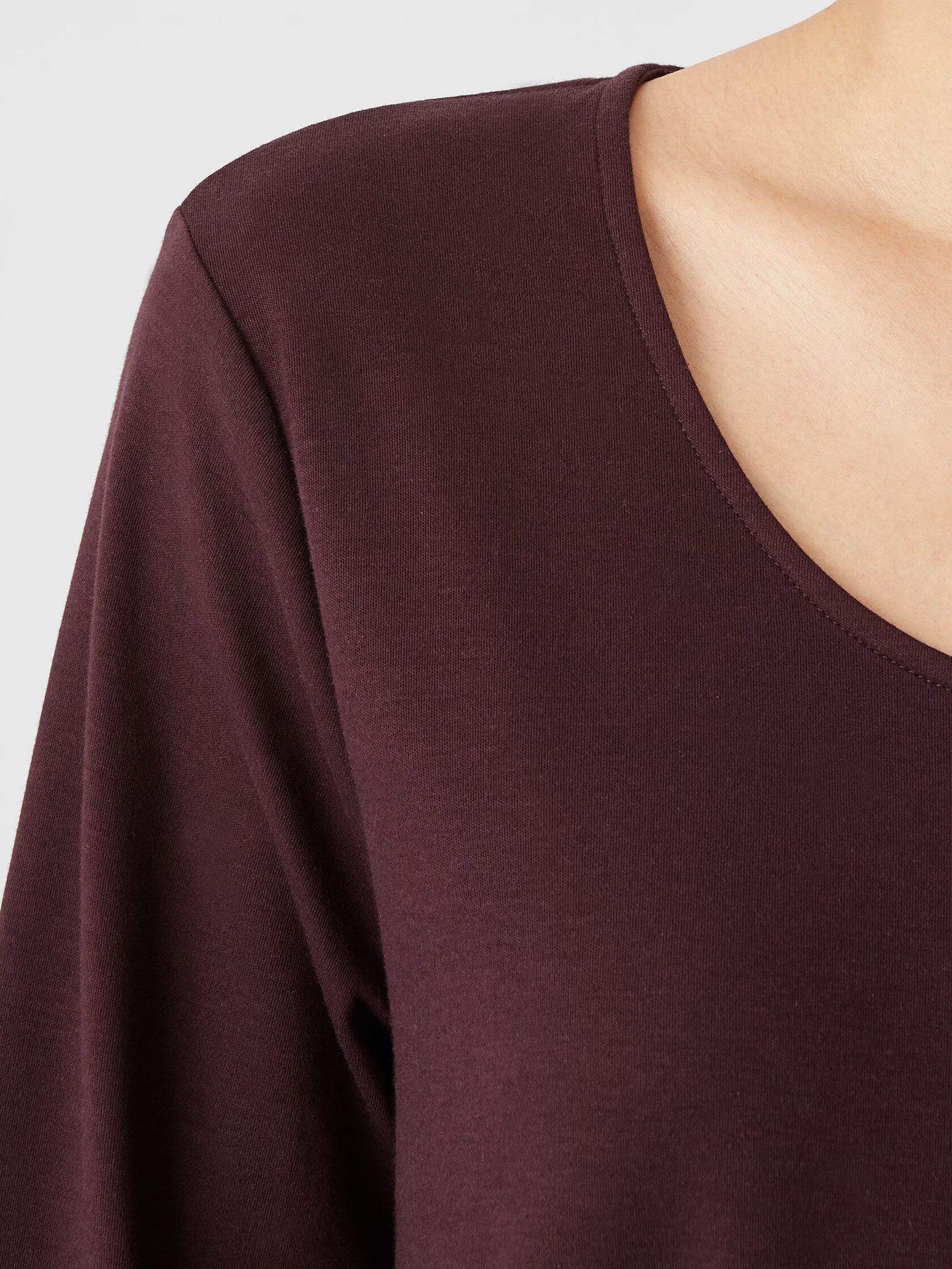 Cozy Organic Cotton Interlock U-Neck Top