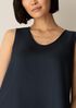 Silk Twill Curved V-Neck Tank