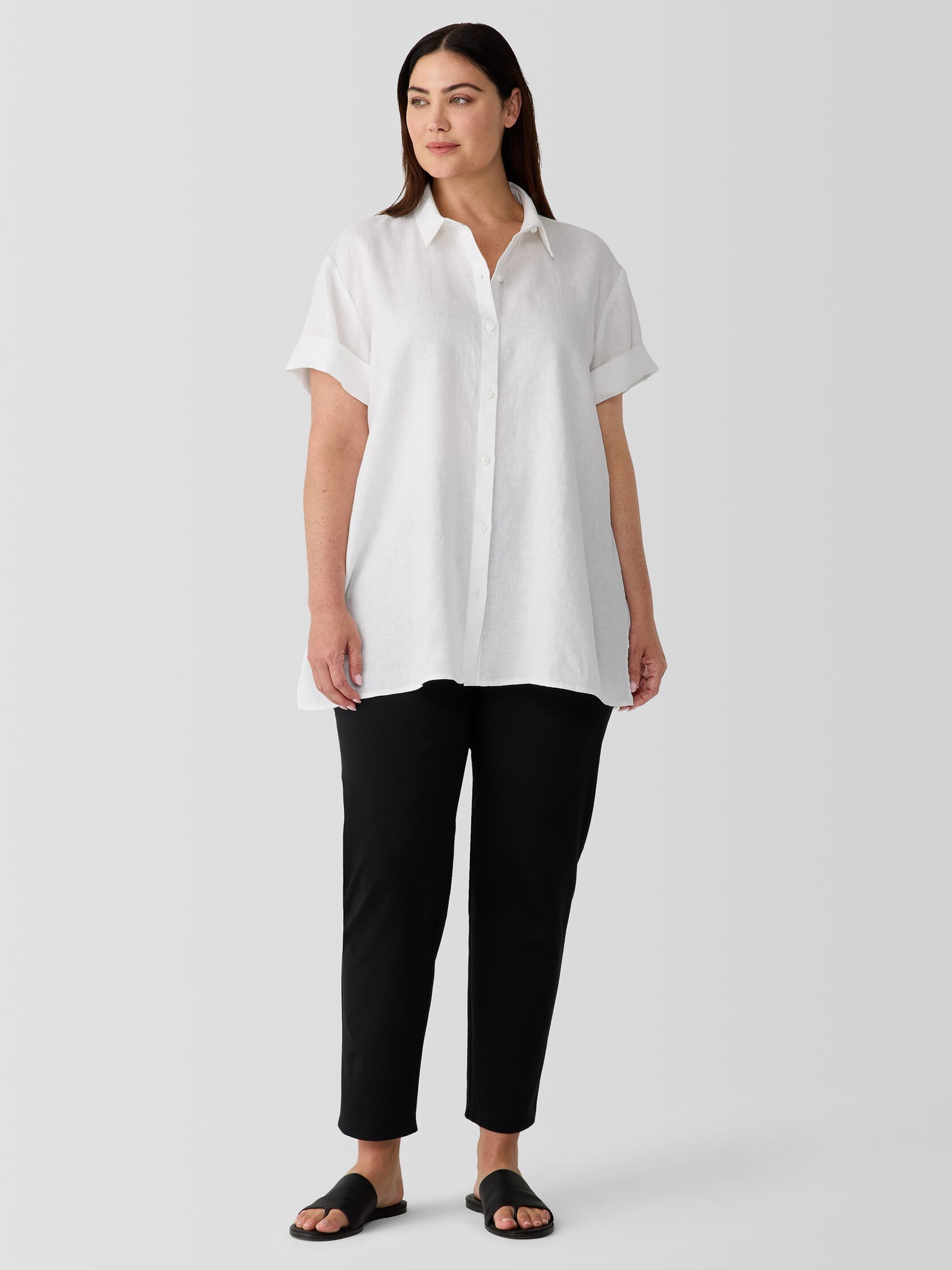 Organic Linen Classic Collar Short-Sleeve Shirt