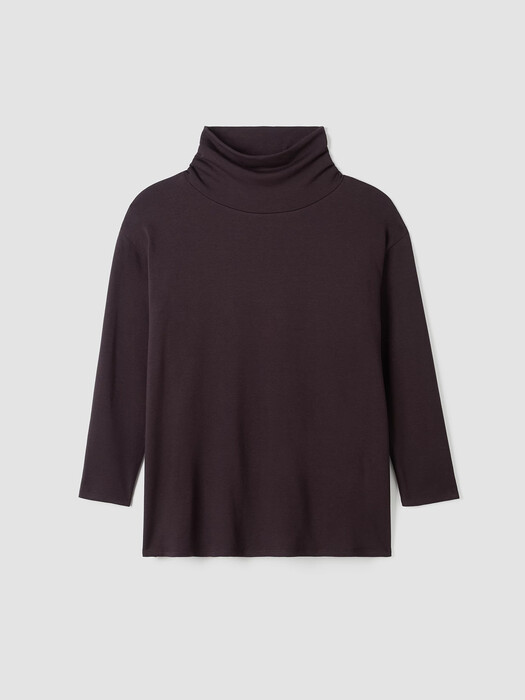 Cozy Brushed Terry Hug Funnel Neck Long Top