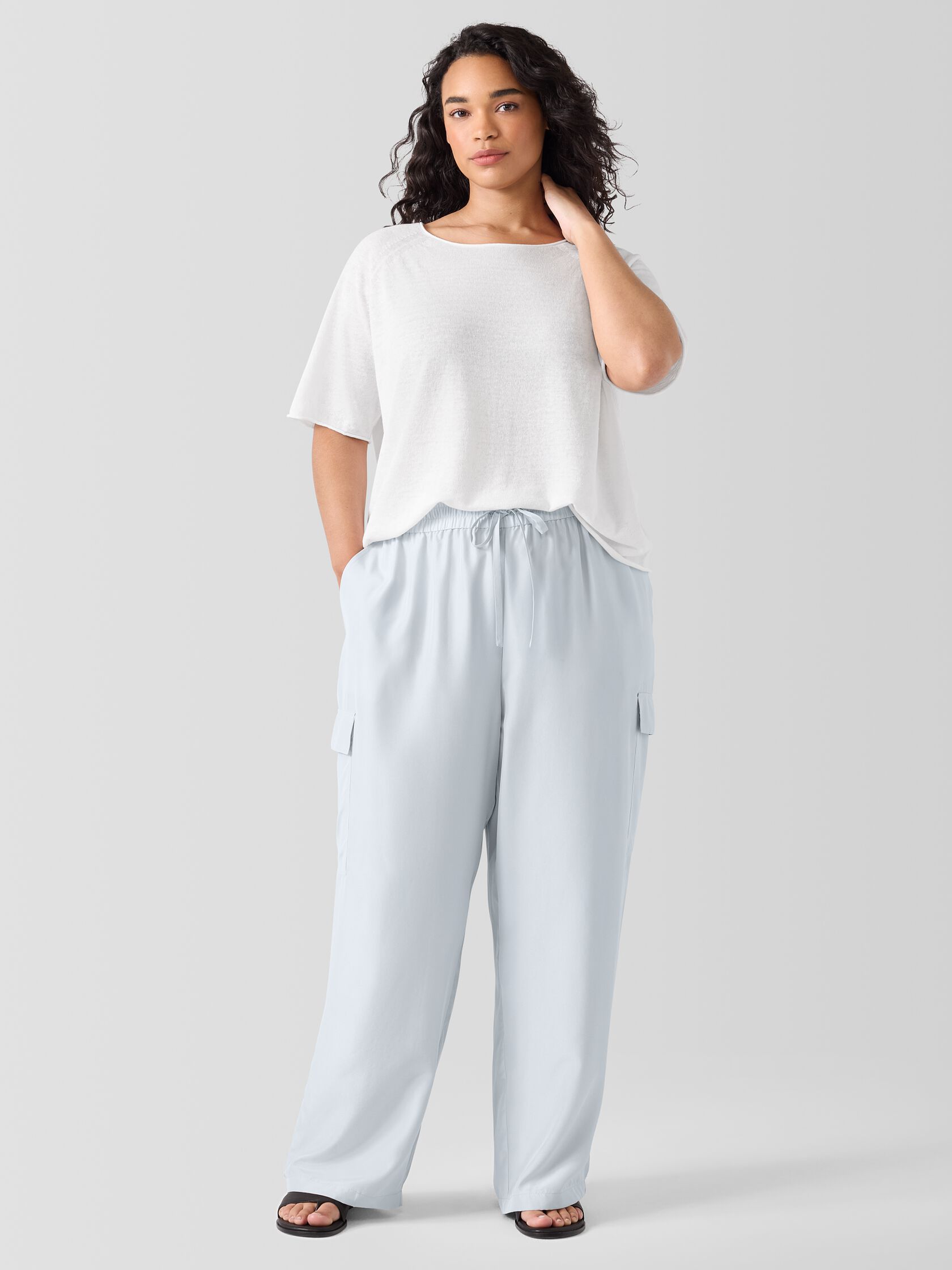 Washed Silk Cargo Pant