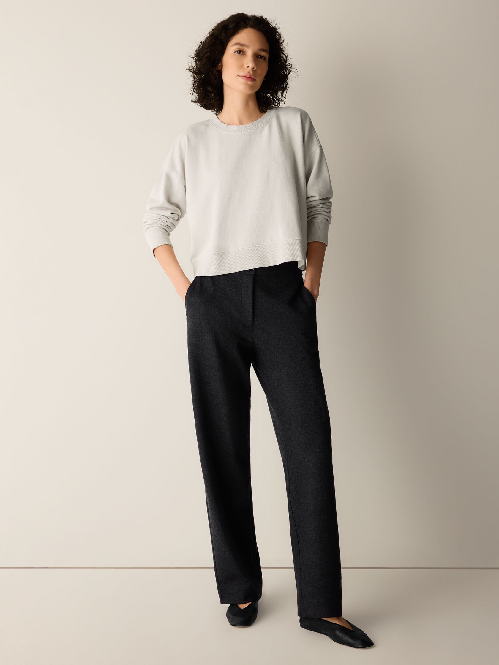 Garment-Dyed Organic Cotton Terry Cropped Box-Top