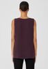 Silk Georgette Crepe Ballet Neck Tank