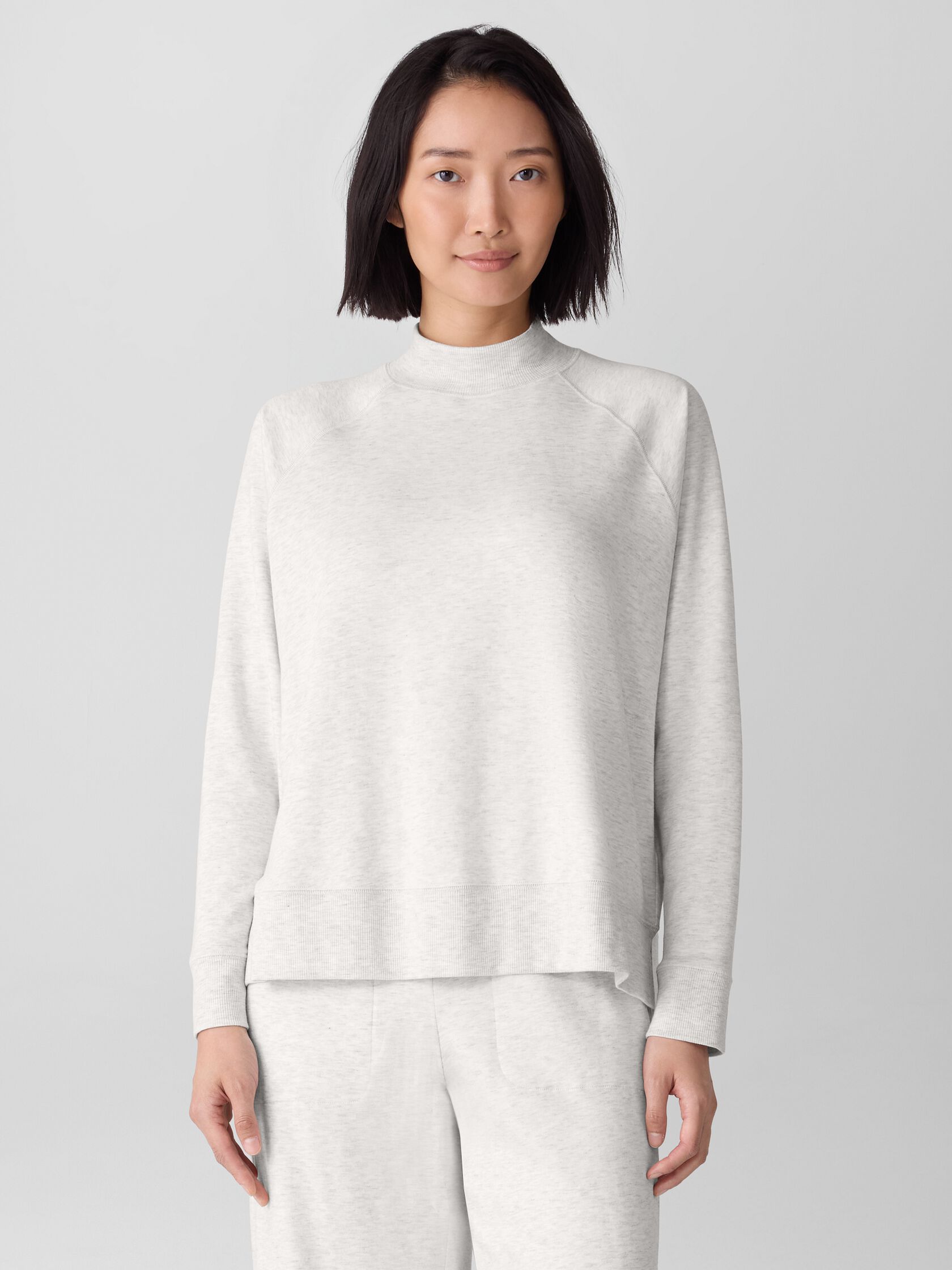 Cozy Brushed Terry Hug Mock Neck Top