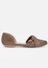Fuller Metallic Suede d'Orsay Flat