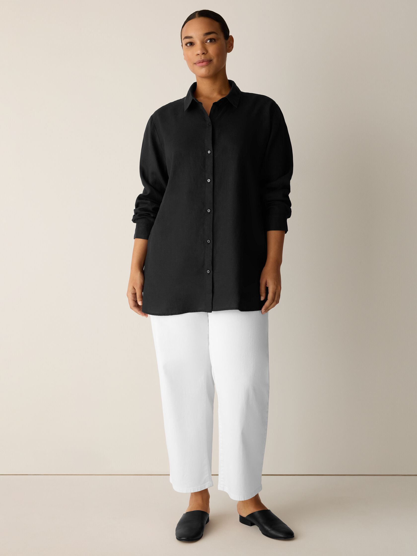 Organic Handkerchief Linen Classic Collar Shirt