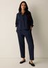 Organic Cotton Pucker Check Tapered Pant