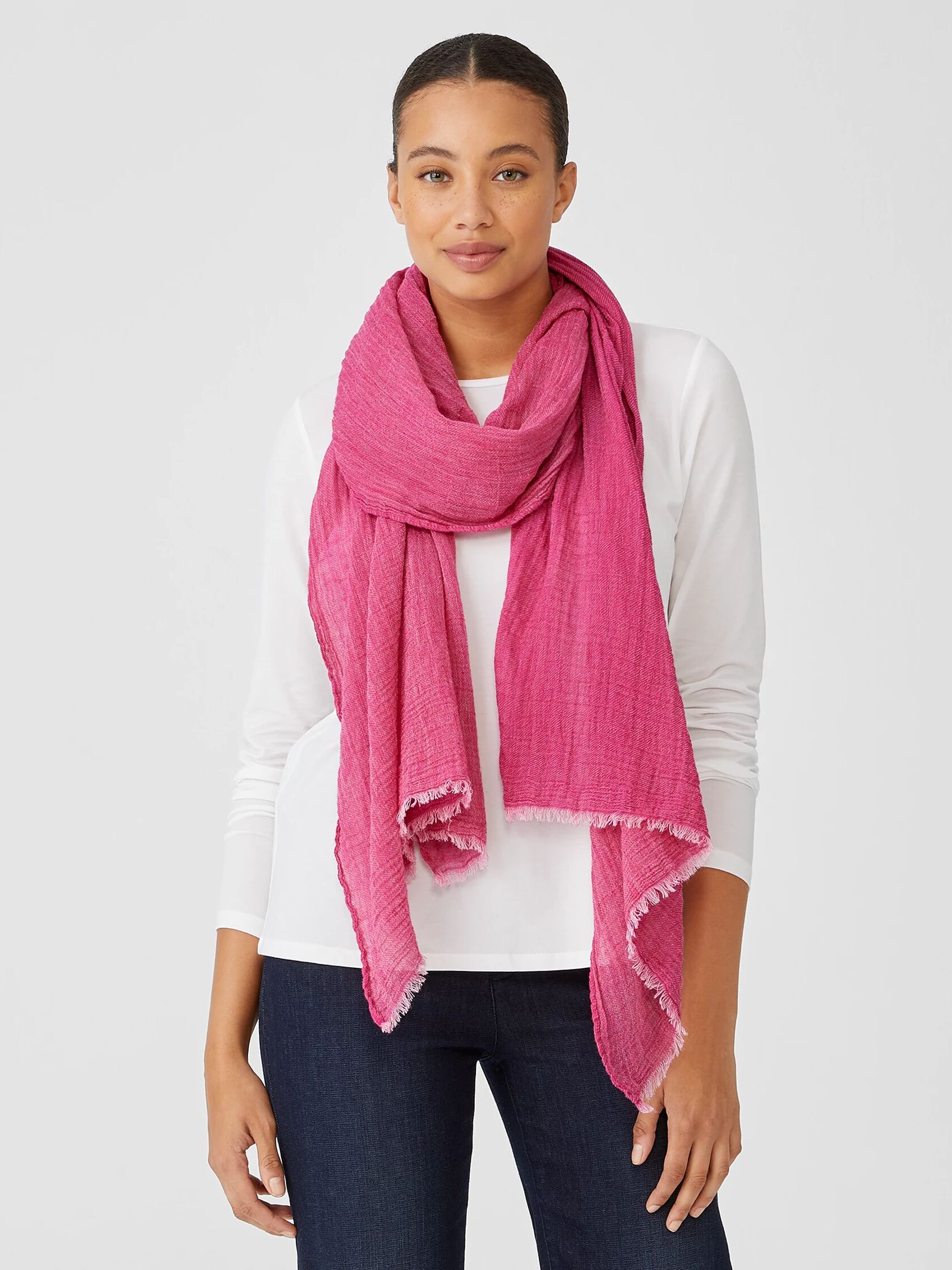 Crinkled Cotton Scarf | EILEEN FISHER